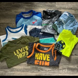 Bundle of toddler boys summer shirts 4T
